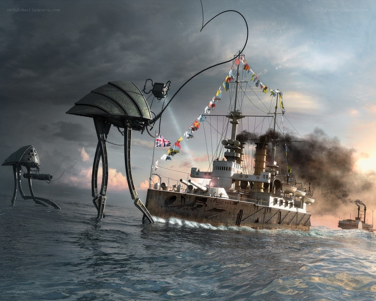 Aliens attack naval ship