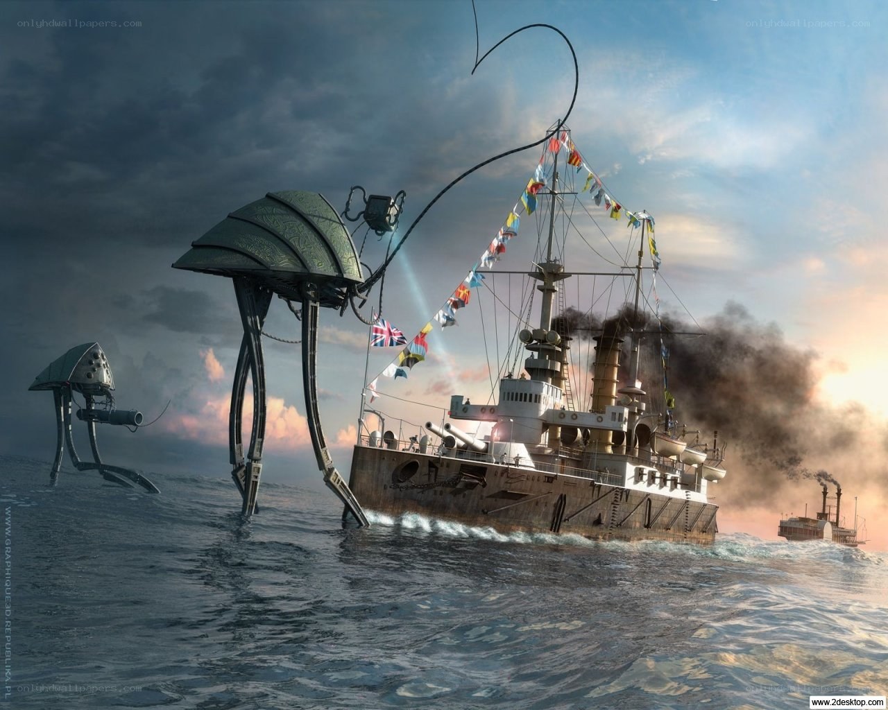 Aliens attack warship at sea