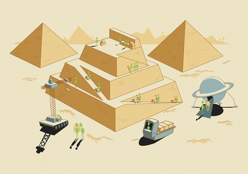 Aliens Building Pyramid