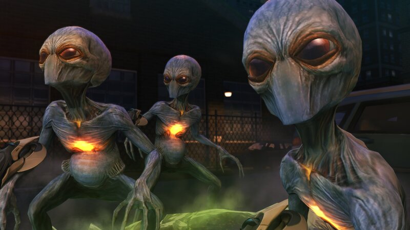 aliens in a dark alley