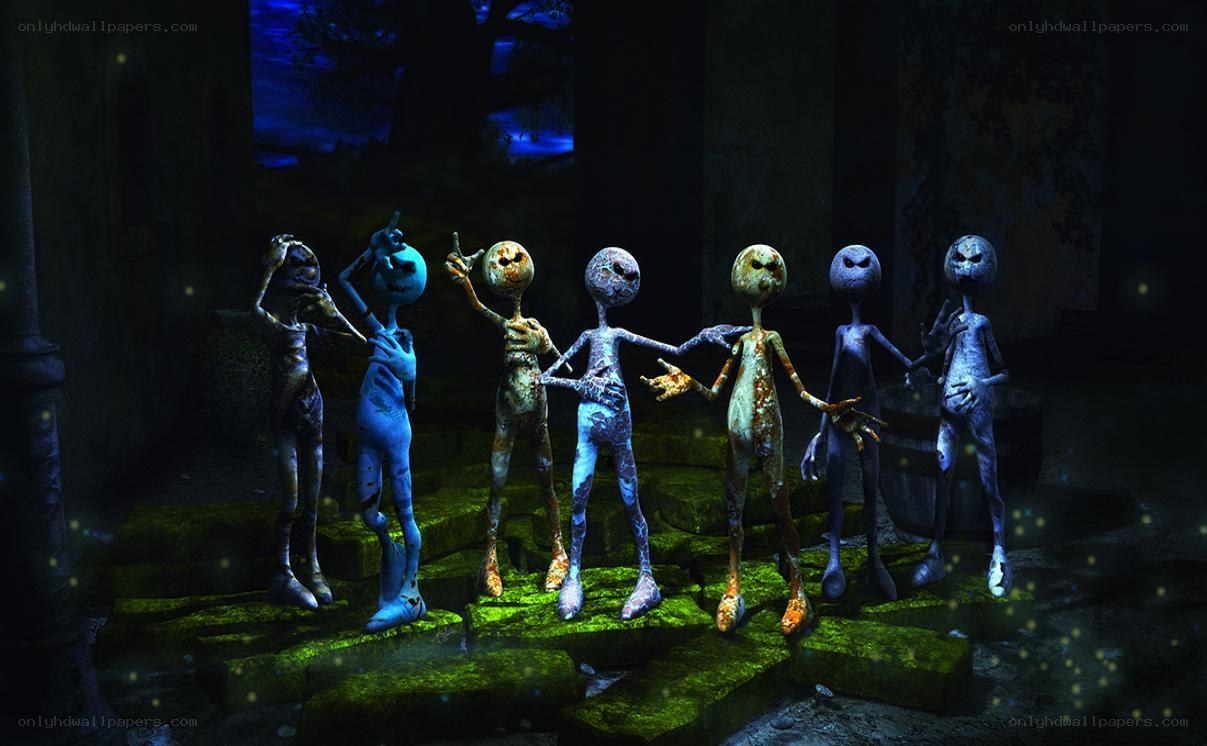 aliens in a dark room