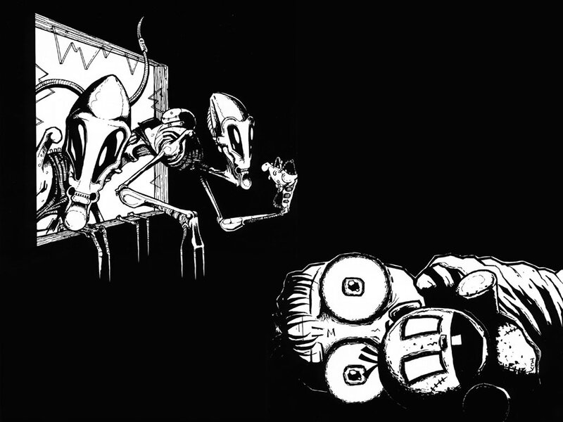 Aliens in a dark room