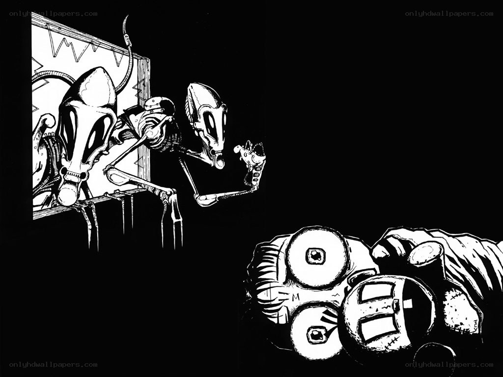 Aliens in a dark room