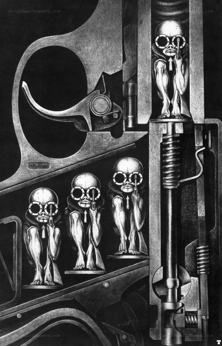 Aliens in a mechanical device