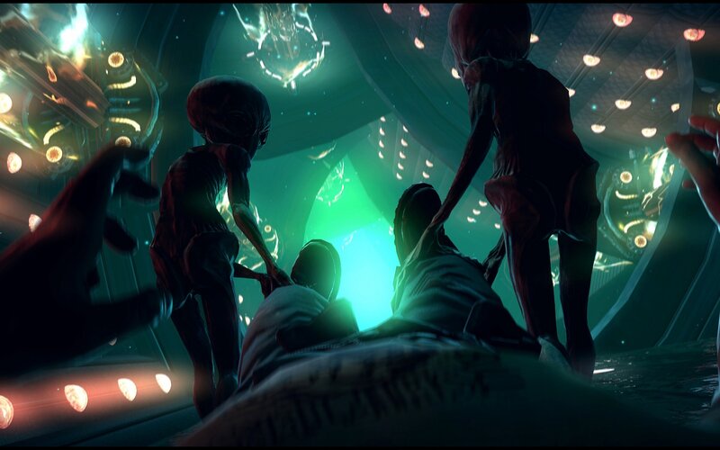 Aliens in a Spaceship — Green, Dramatic
