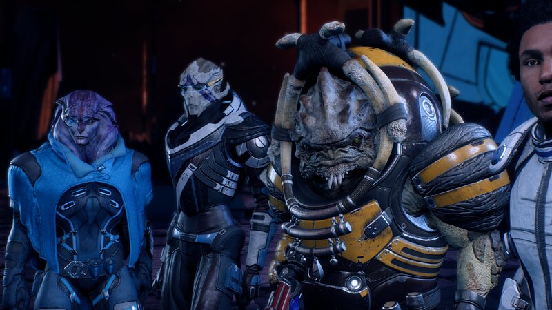 Aliens in Futuristic Armor — Blue, Dramatic