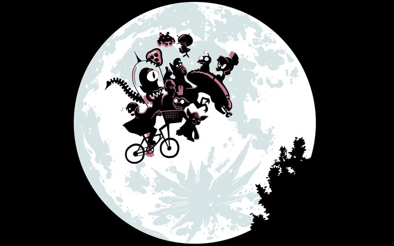 Aliens on a Bicycle — Black