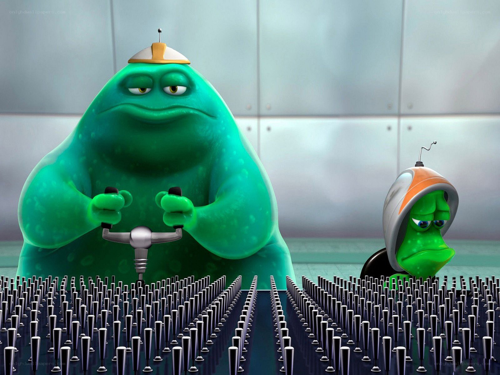 Aliens on a pin board