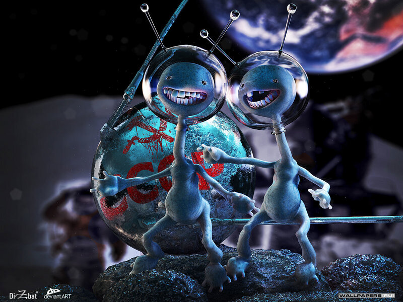 Aliens on a planet