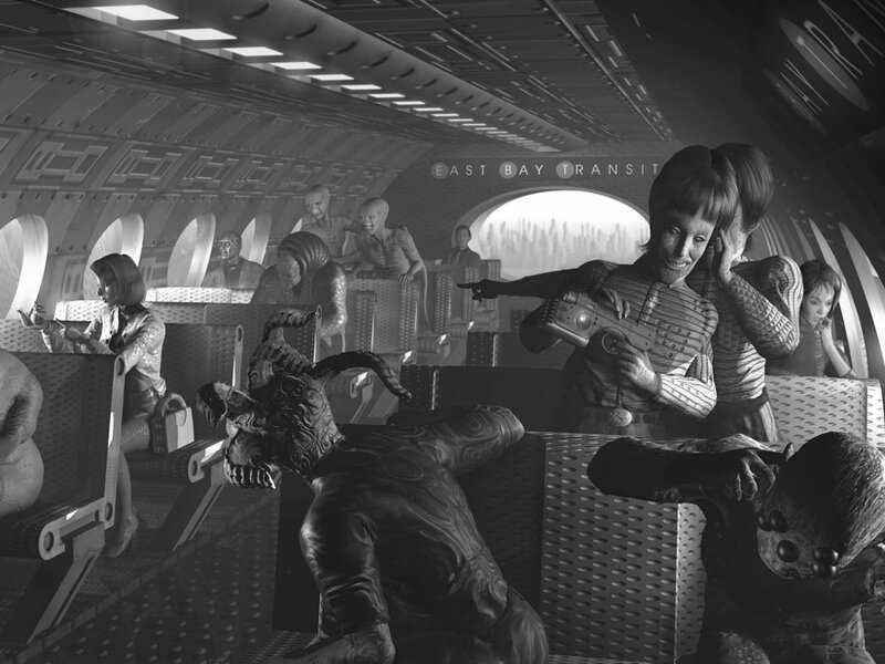 Aliens on a Transit Vehicle