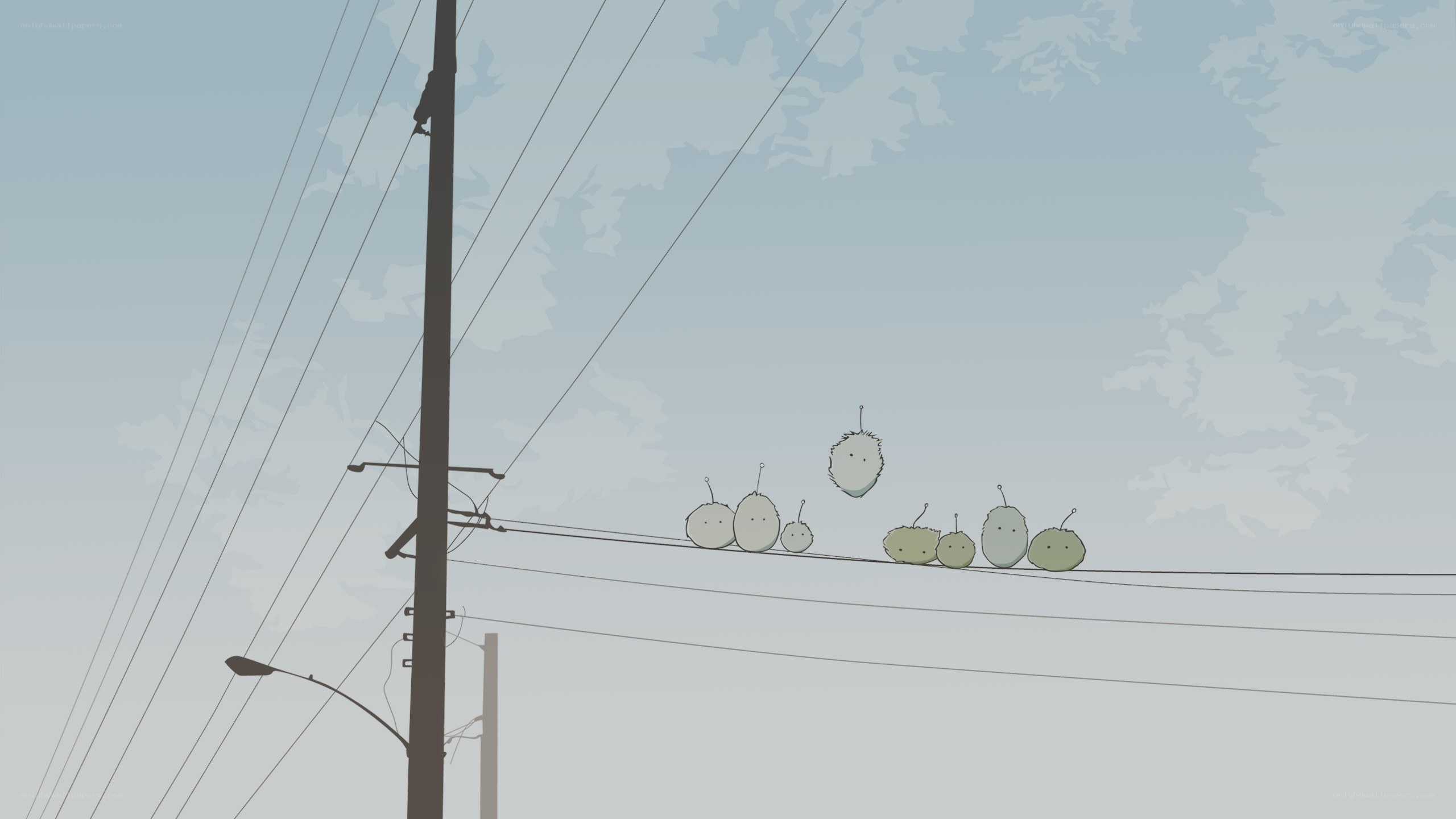 Aliens on power lines