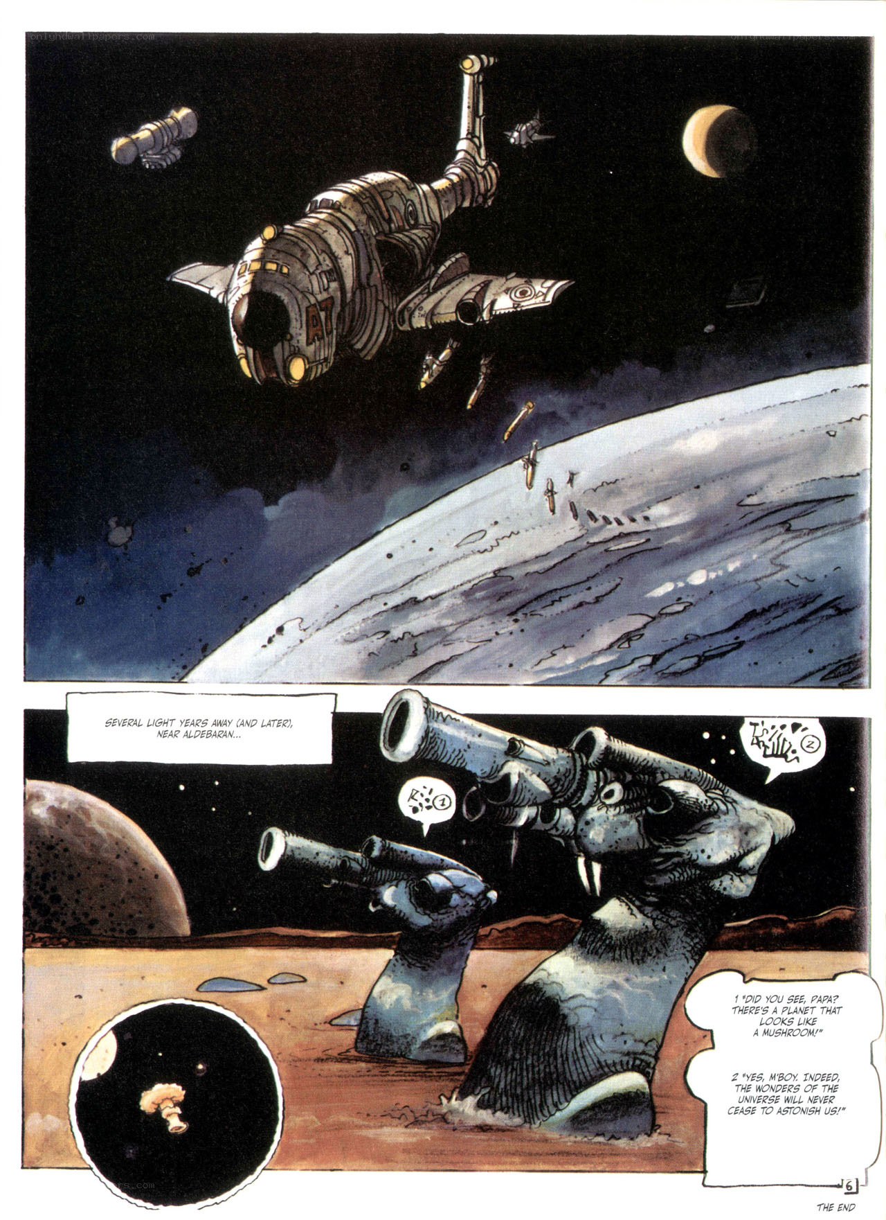 Aliens view a mushroom planet