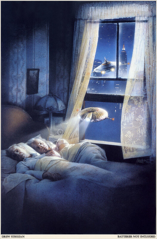 Aliens visit sleeping couple