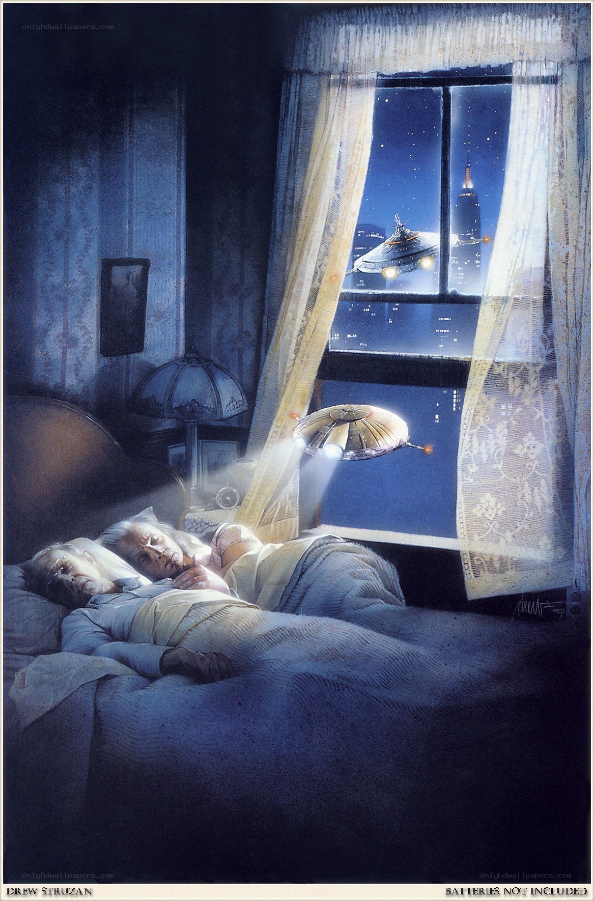 Aliens visit sleeping couple
