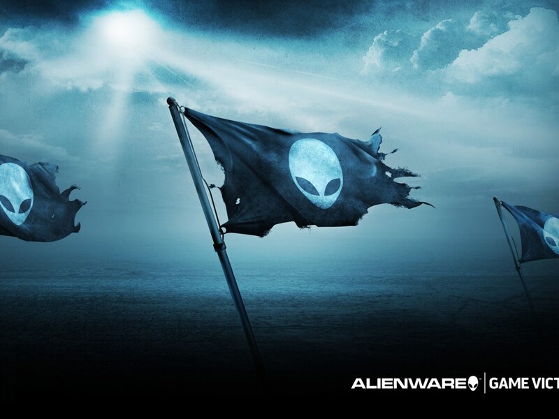 Alienware flag in storm