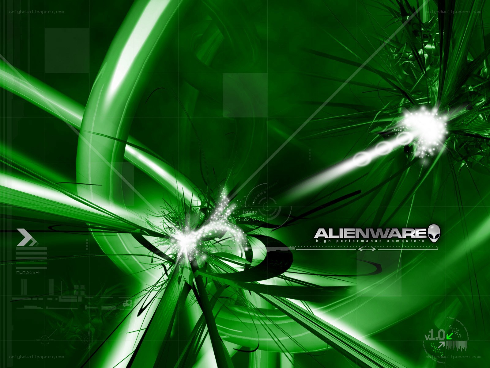 Alienware green abstract background