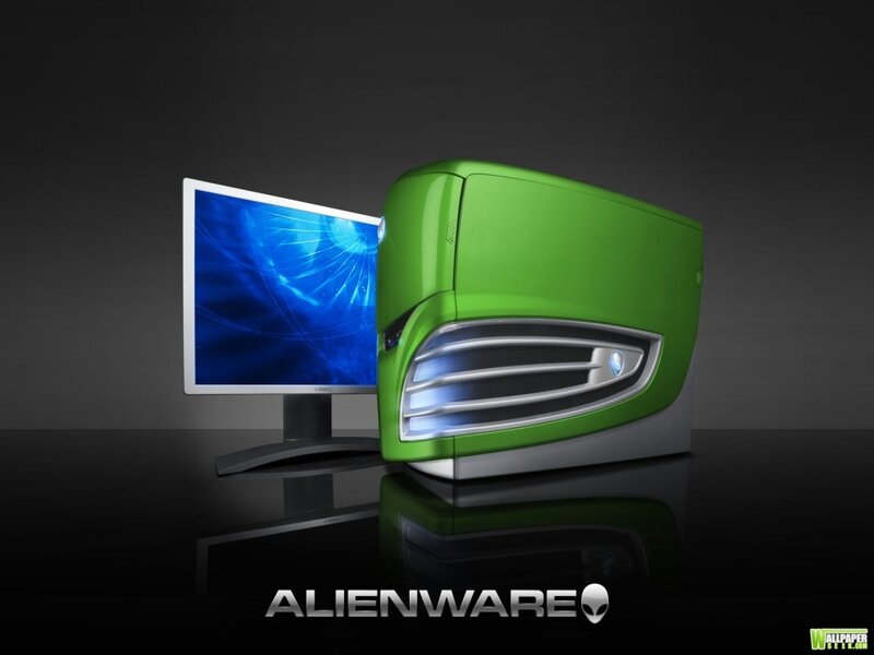 Alienware green desktop computer