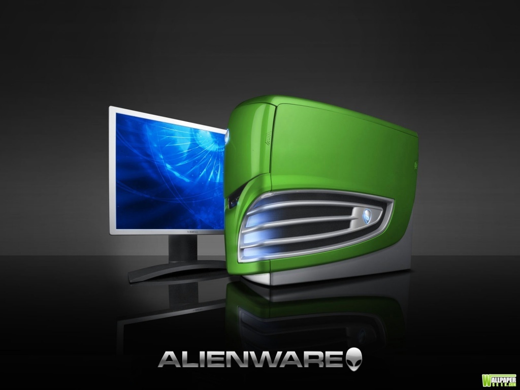 Alienware green desktop computer