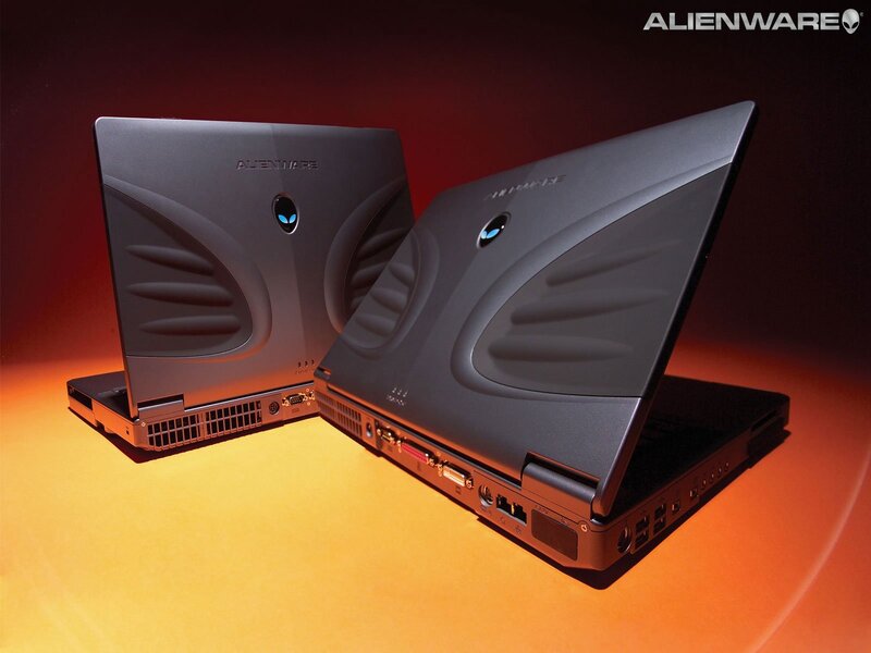 Alienware laptops on display