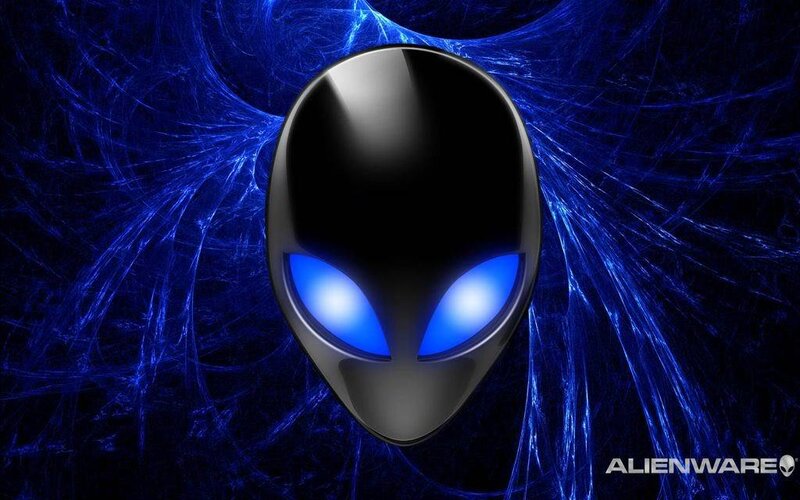Alienware logo on blue background