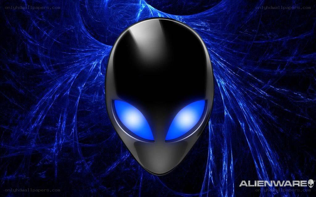 Alienware logo on blue background