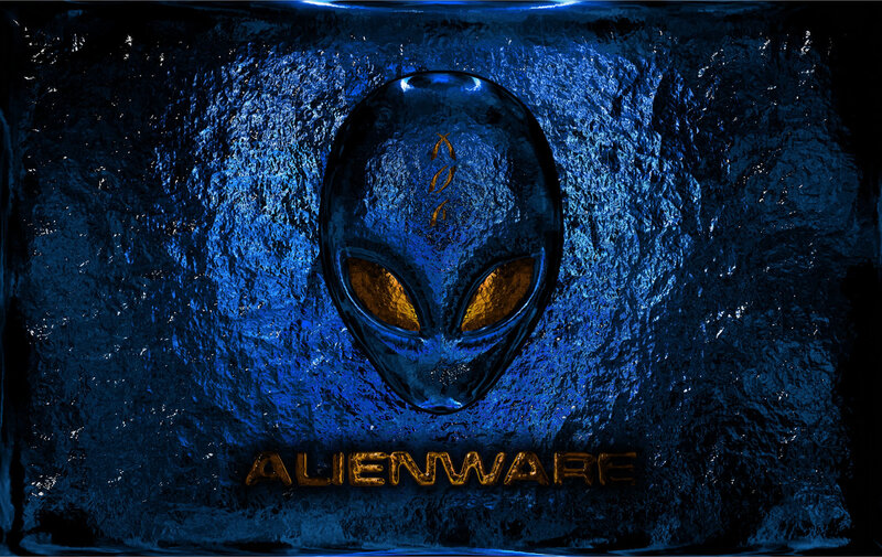 Alienware logo on blue background