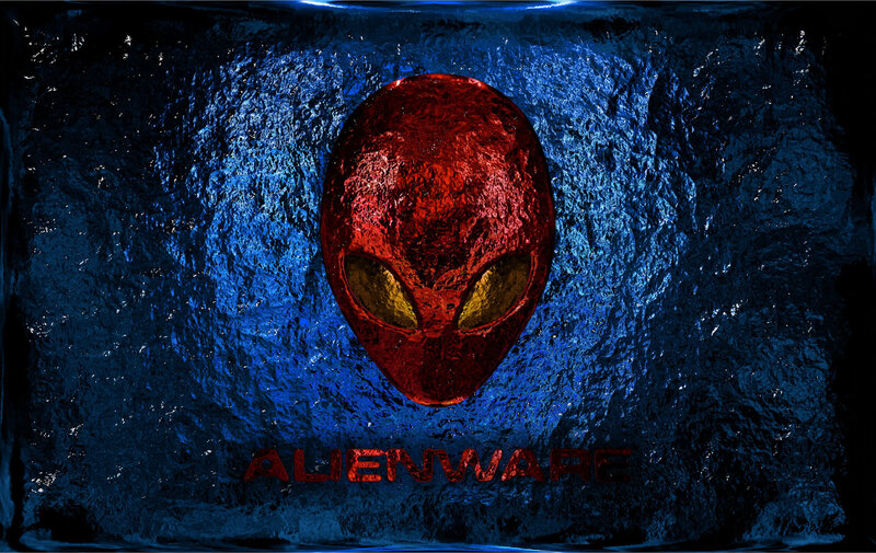 Alienware logo on blue background