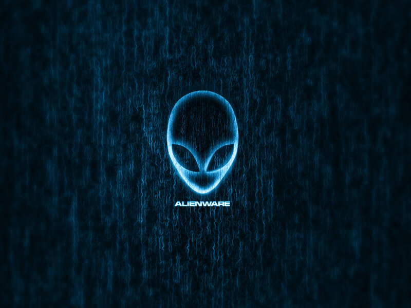 Alienware logo on blue background