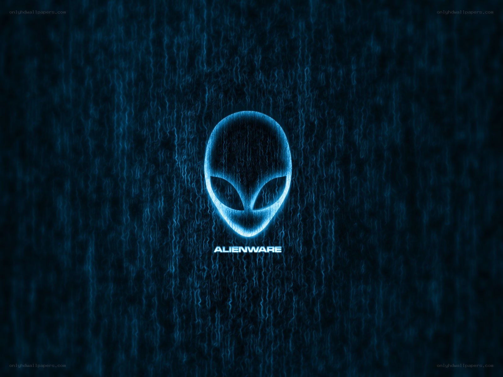 Alienware logo on blue background