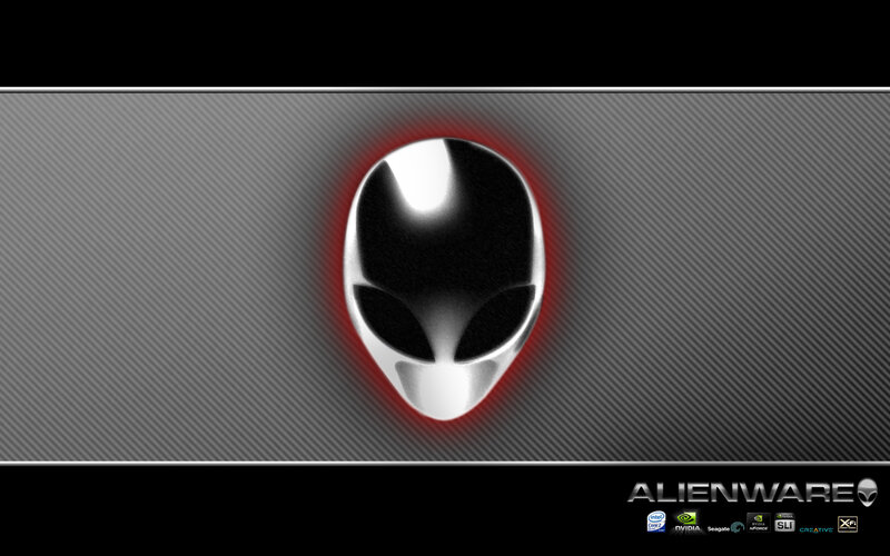 Alienware logo on carbon fiber