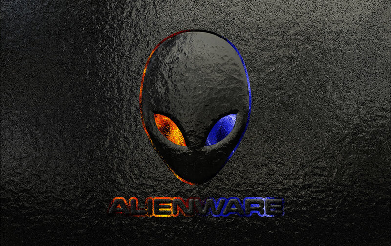 Alienware logo on dark background