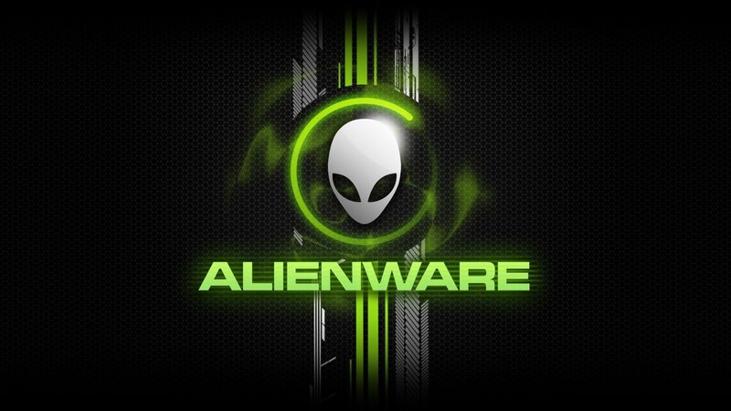 Alienware logo on dark background