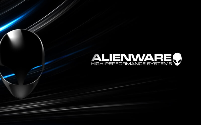 Alienware Logo on Dark Background — Black