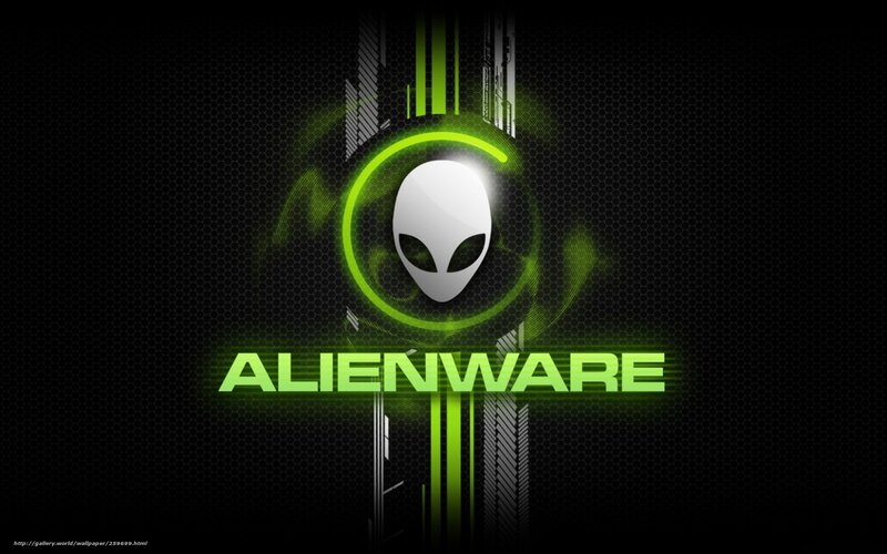 Alienware logo on dark background