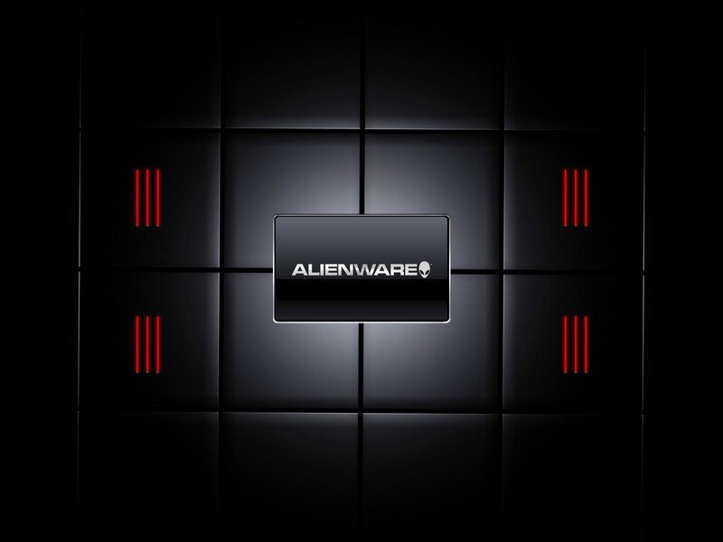Alienware logo on dark grid