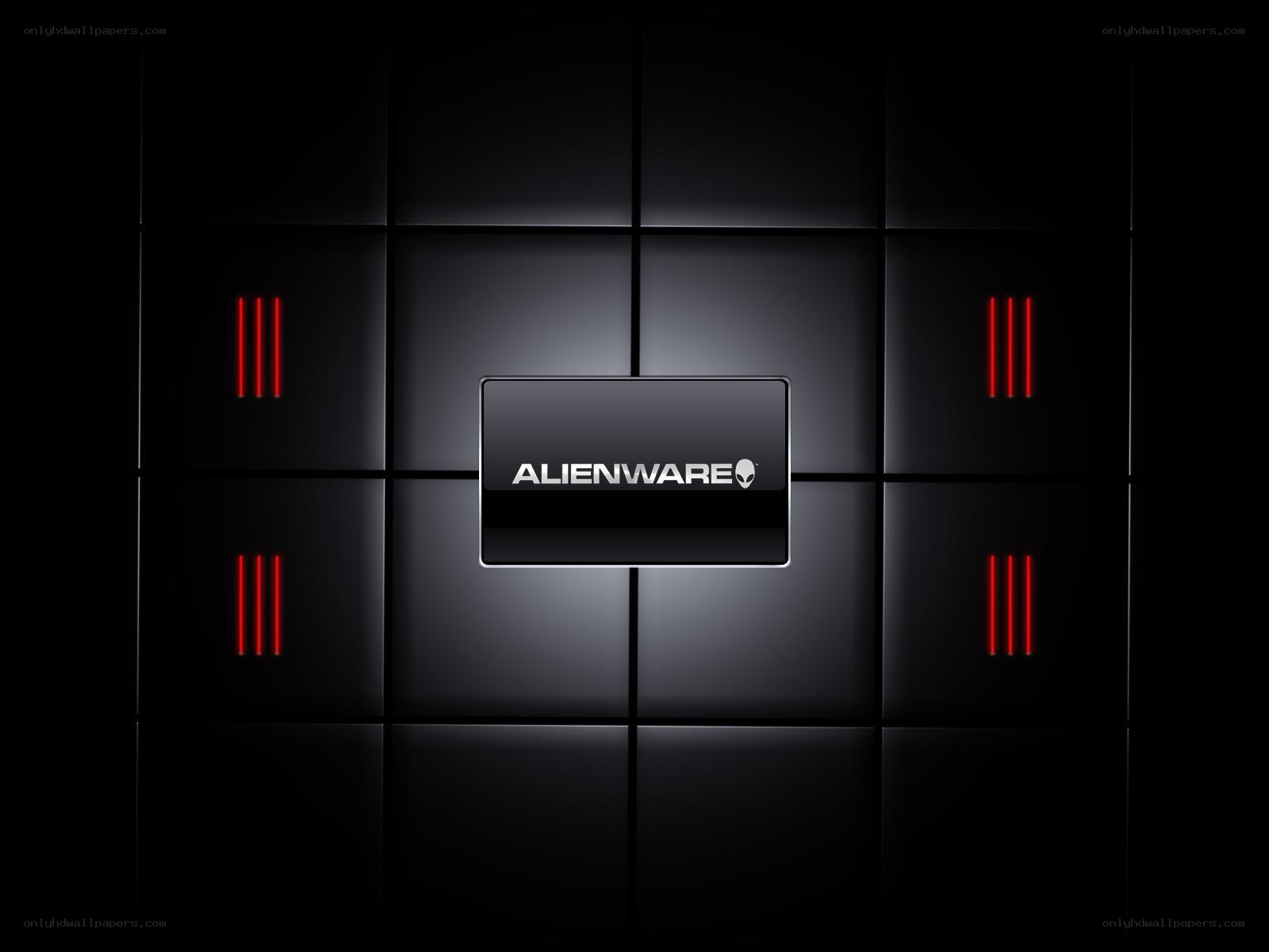 Alienware logo on dark grid