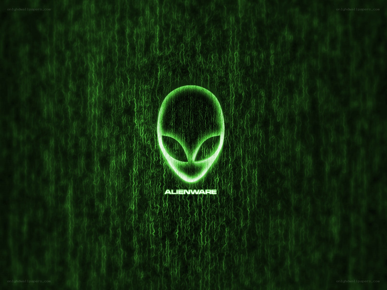 Alienware logo on green background