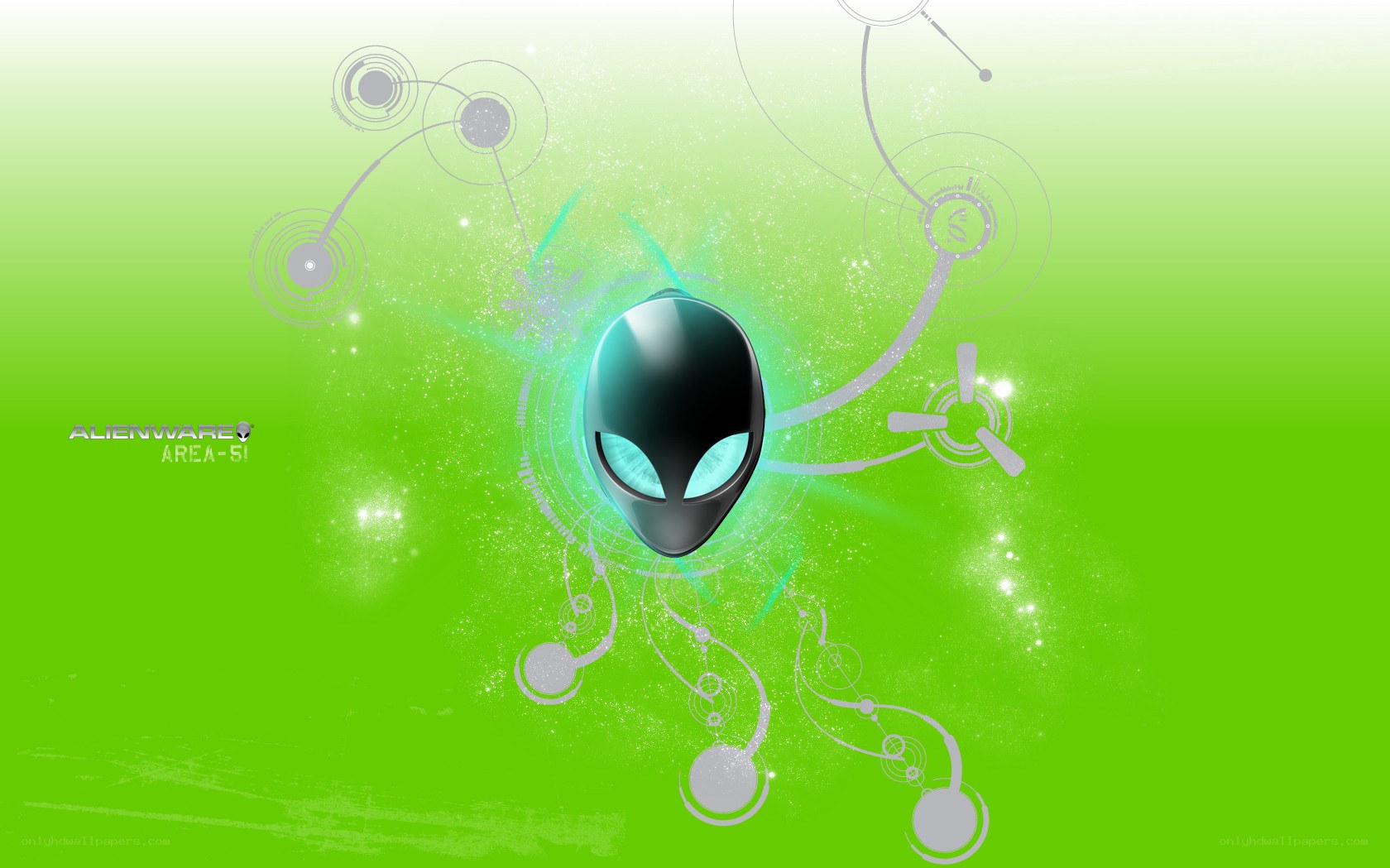 Alienware logo on green background