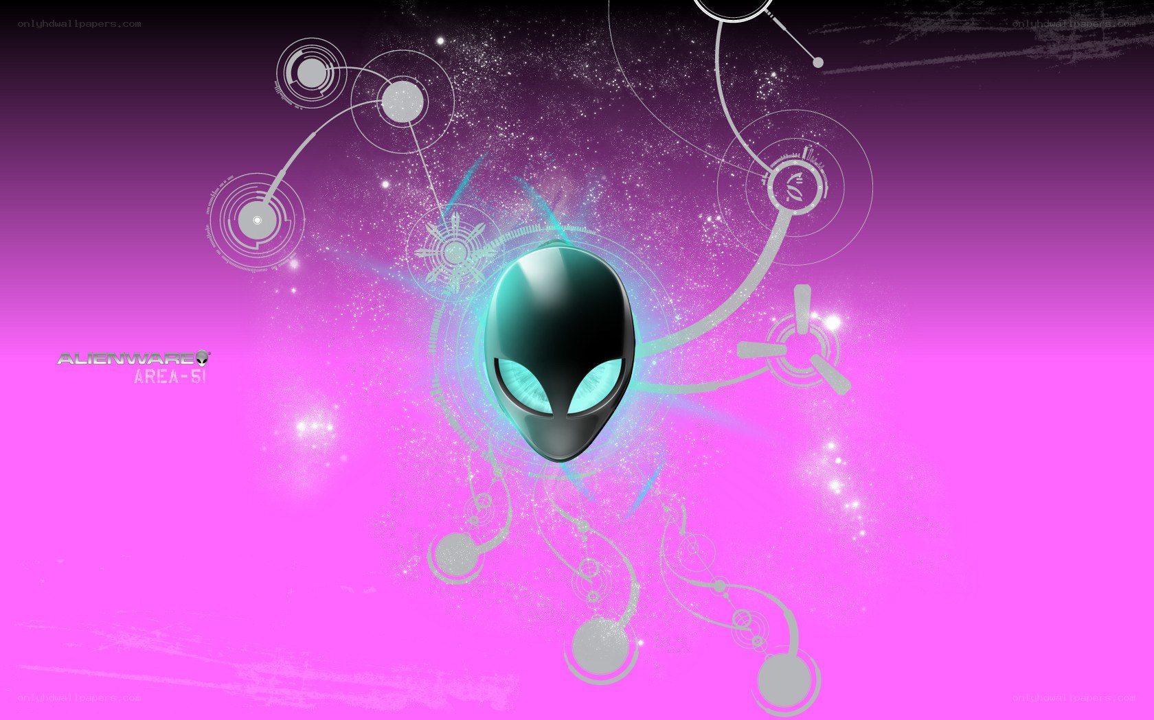 Alienware logo on purple background
