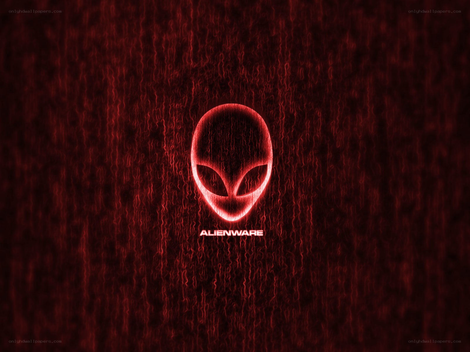 Alienware logo on red background