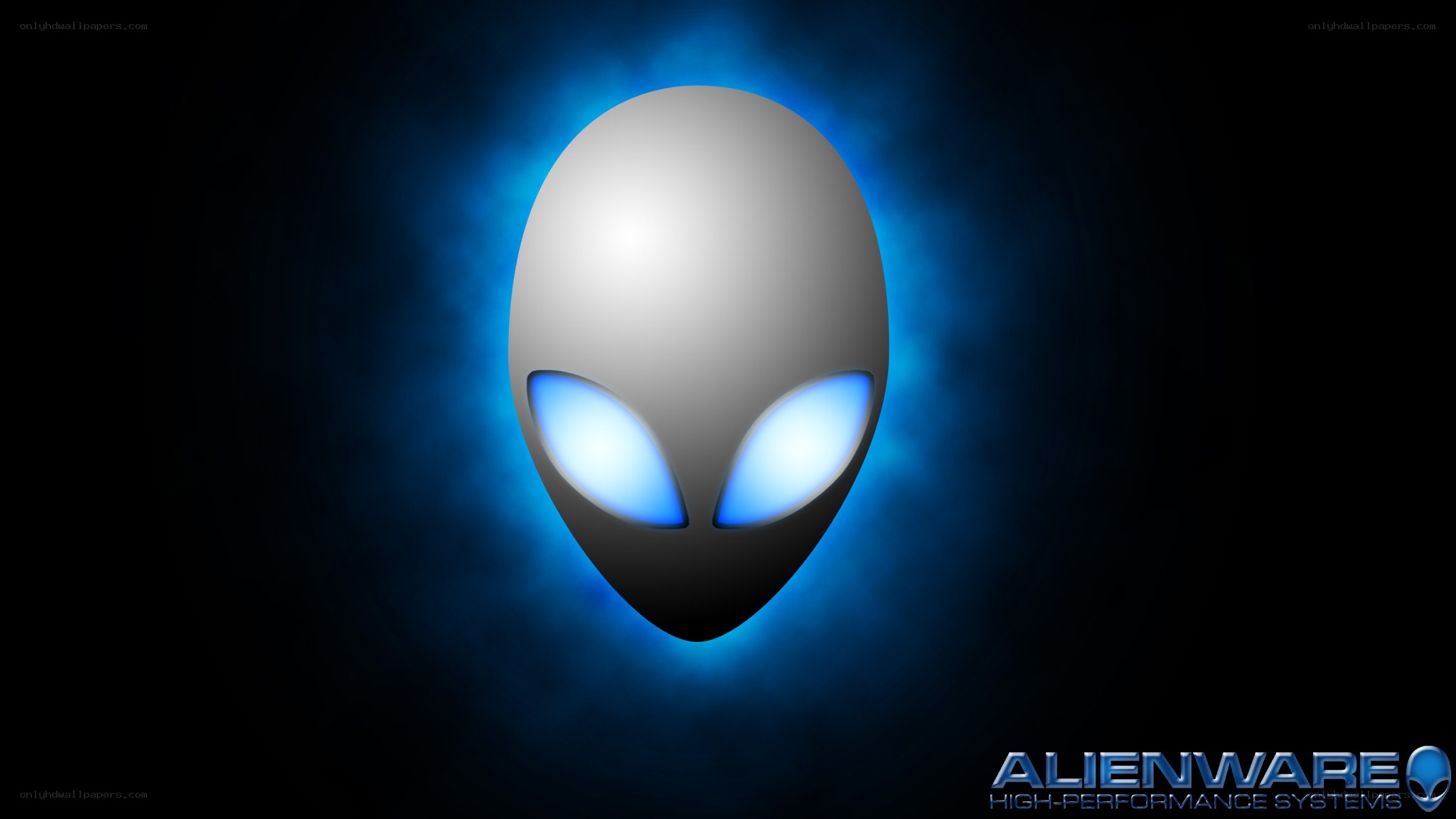 Alienware logo with blue glow