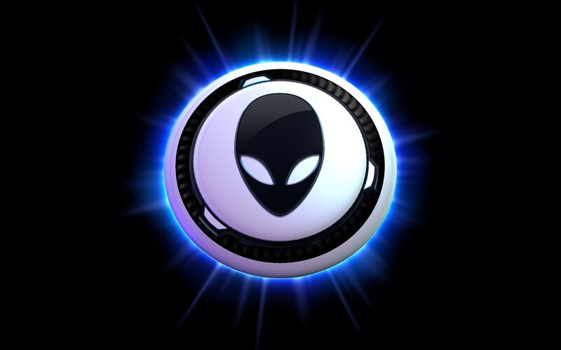Alienware logo with blue glow