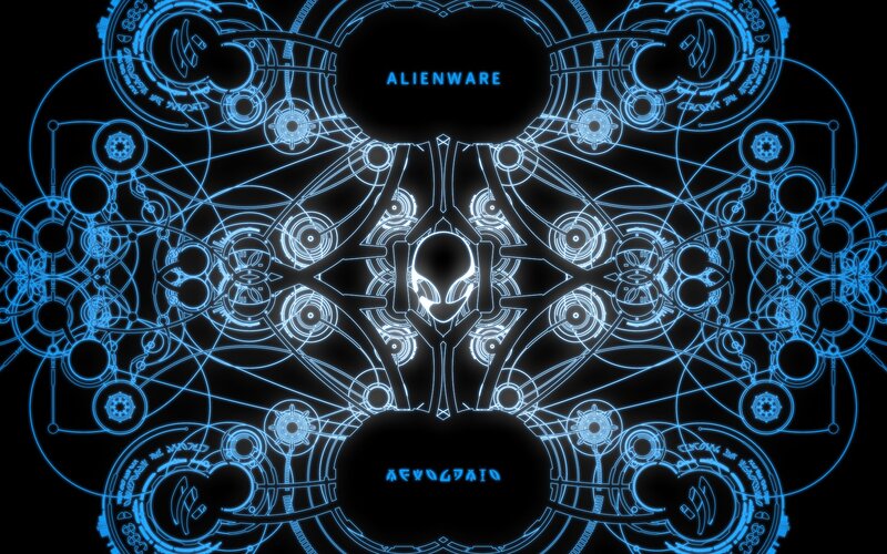 Alienware logo with circuit design
