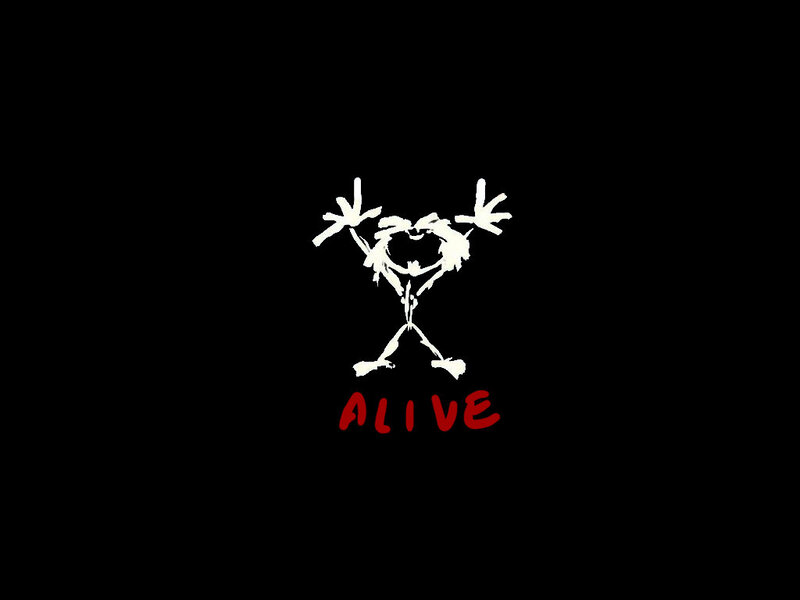 Alive logo with stick figure
