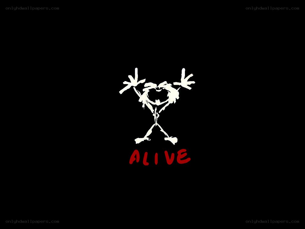 Alive logo with stick figure