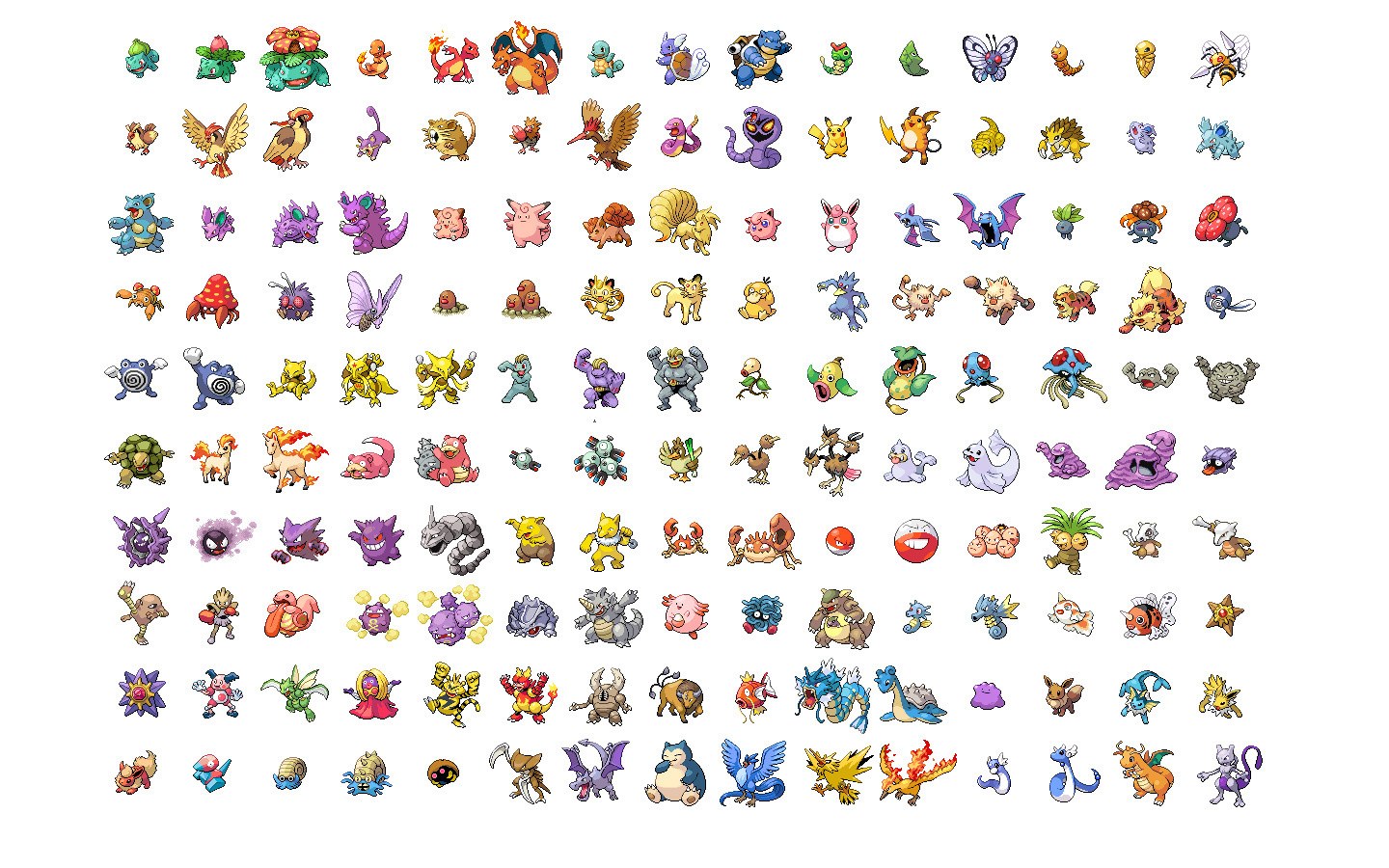 All Pokémon from Generation I