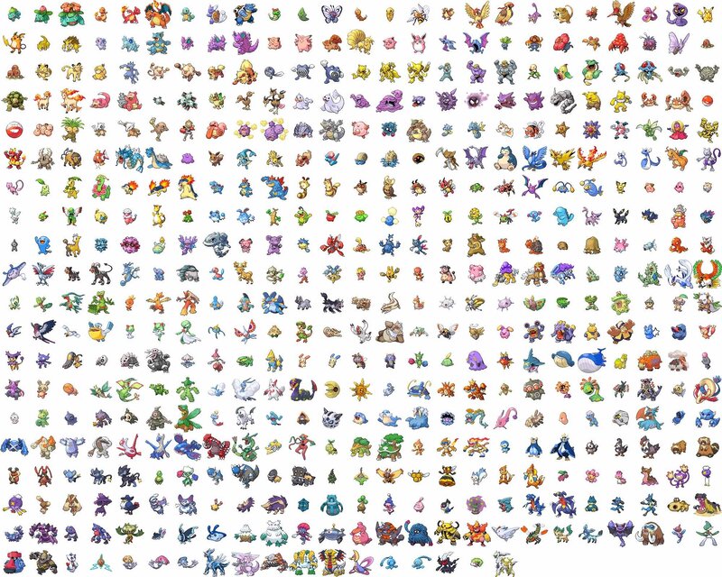 All Pokémon from Generation I to VIII