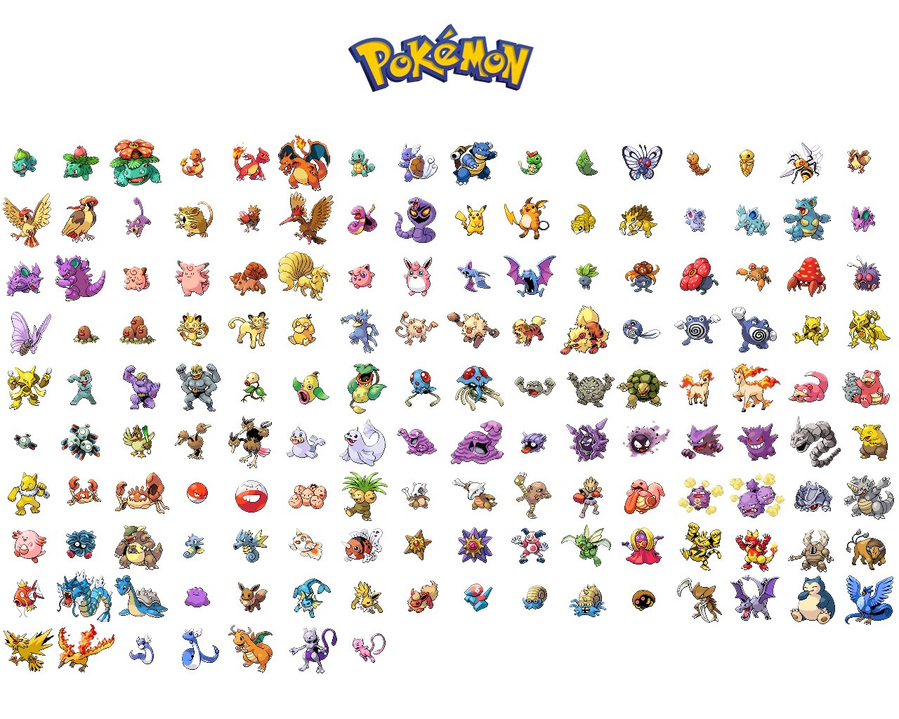 All Pokémon from Generation I