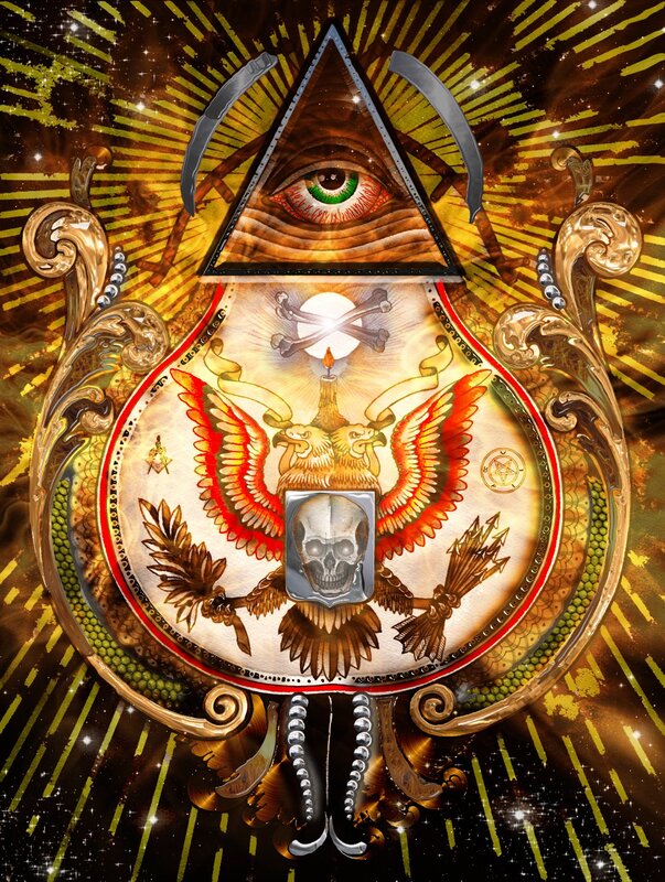 All-seeing eye and eagle emblem
