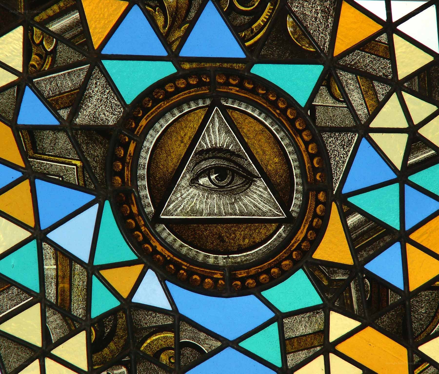 All-seeing eye stained glass